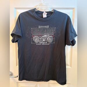 Gildan 2015 Daytona Beach Biketoberfest Black Graphic Tee Size L